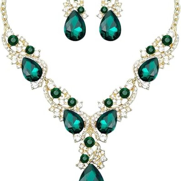 Neiman Marcus CSY Luxury Austrian Crystal Necklace Earrings Rhinestone Jewelry - Picture 2 of 7